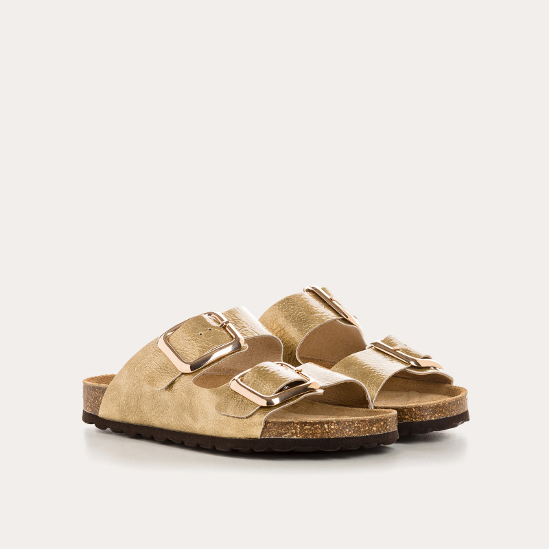 SANDALES REQINS NIDA VERNIS GRAINE PLATINE